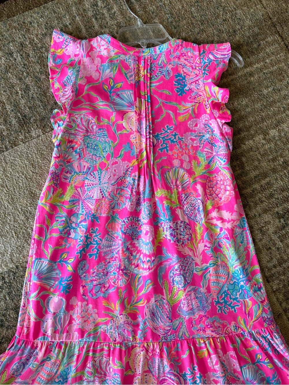 Lilly Pulitzer Pink Floral Golda Flutter-Sleeve Shift Dress - Picture 14 of 15